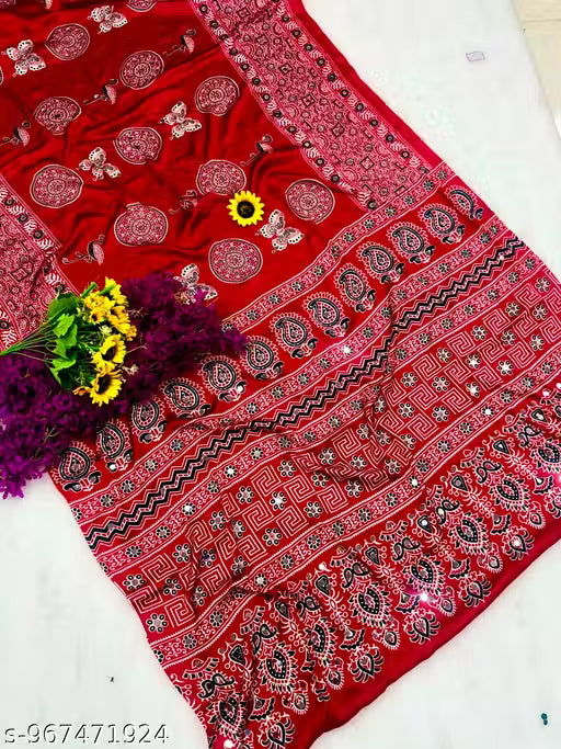 Pure Gajji Supar mirror work saree