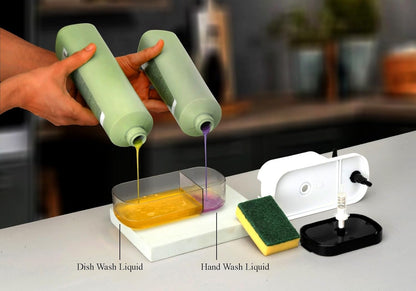 3 in 1 Soap Pump Dispenser Dish Soap Liquid Dispenser Sponge Holder