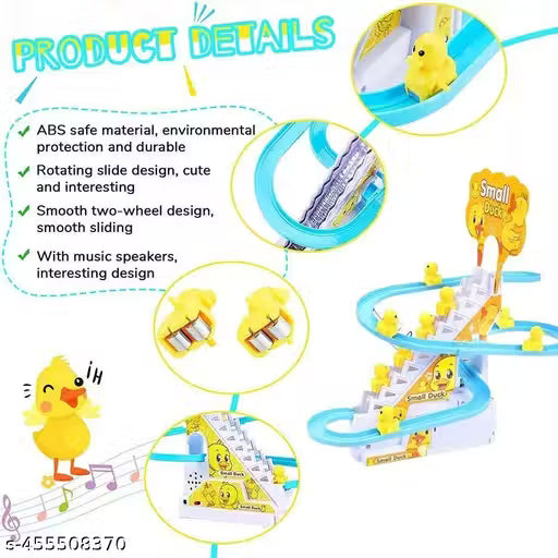 Automatic Stair-Climbing Ducklings Cartoon Race Track Set Little Lovely Duck Slide Toy Escalator Toy