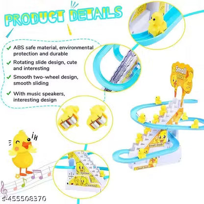 Automatic Stair-Climbing Ducklings Cartoon Race Track Set Little Lovely Duck Slide Toy Escalator Toy
