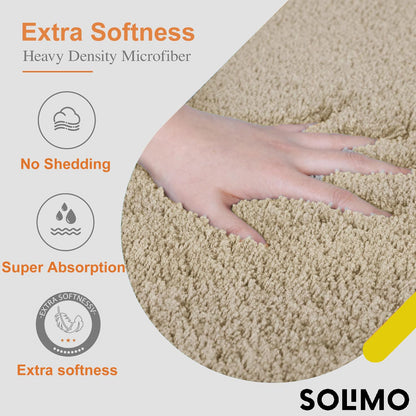 Brand - Solimo Premium Anti-Slip Microfibre Bathmat - 60cm x 40cm, Light Taupe