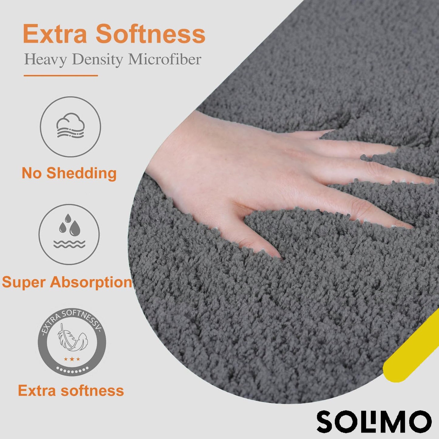 Brand - Solimo Premium Anti-Slip Microfibre Bathmat - 60cm x 40cm, Light Taupe