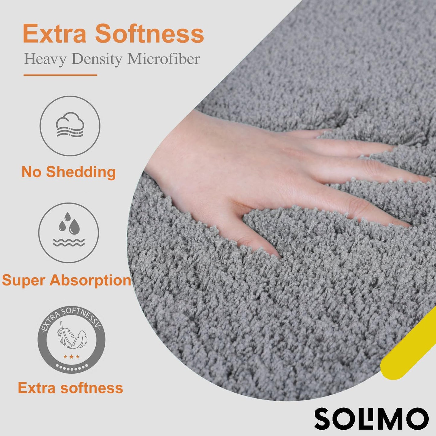 Brand - Solimo Premium Anti-Slip Microfibre Bathmat - 60cm x 40cm, Light Taupe