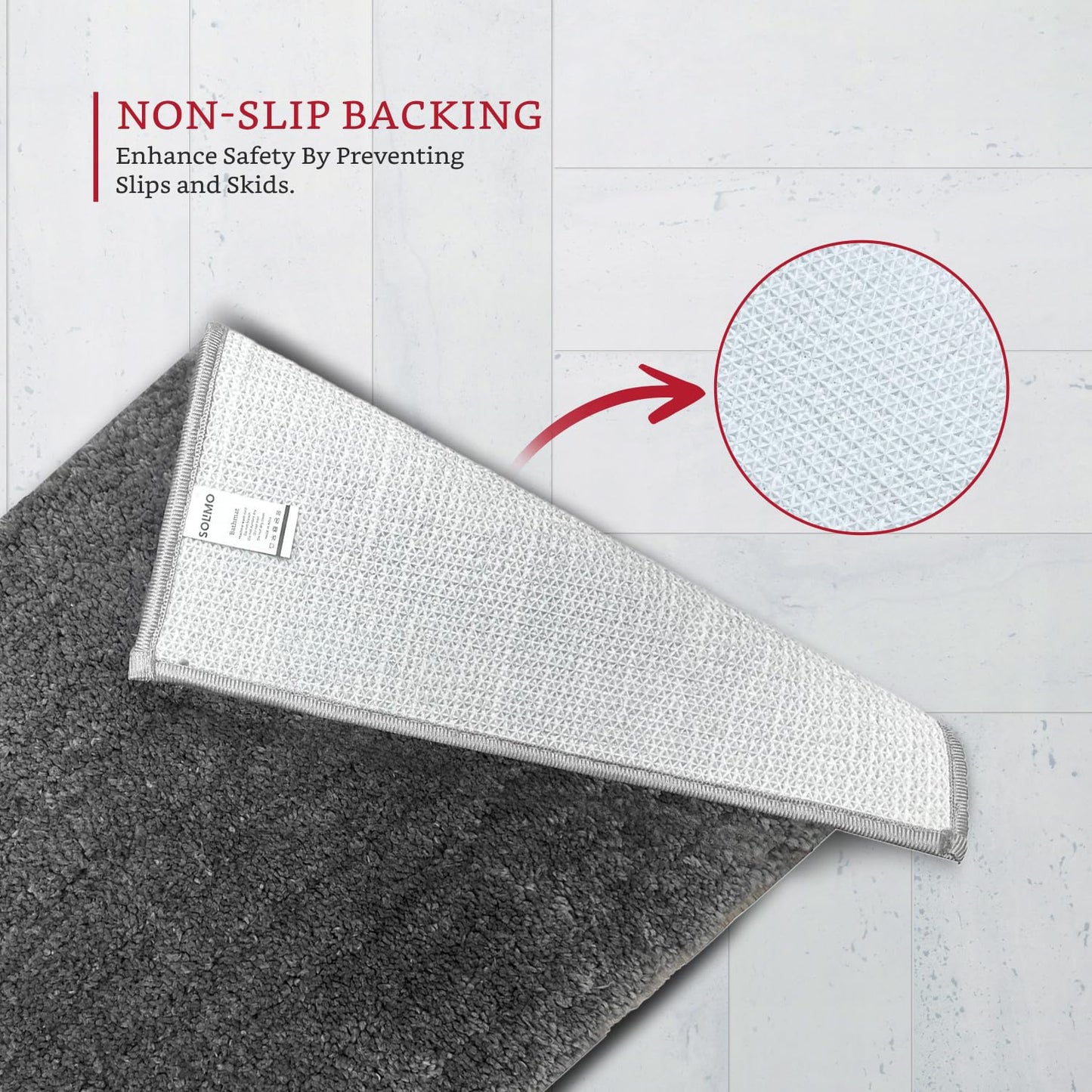 Brand - Solimo Premium Anti-Slip Microfibre Bathmat - 60cm x 40cm, Light Taupe