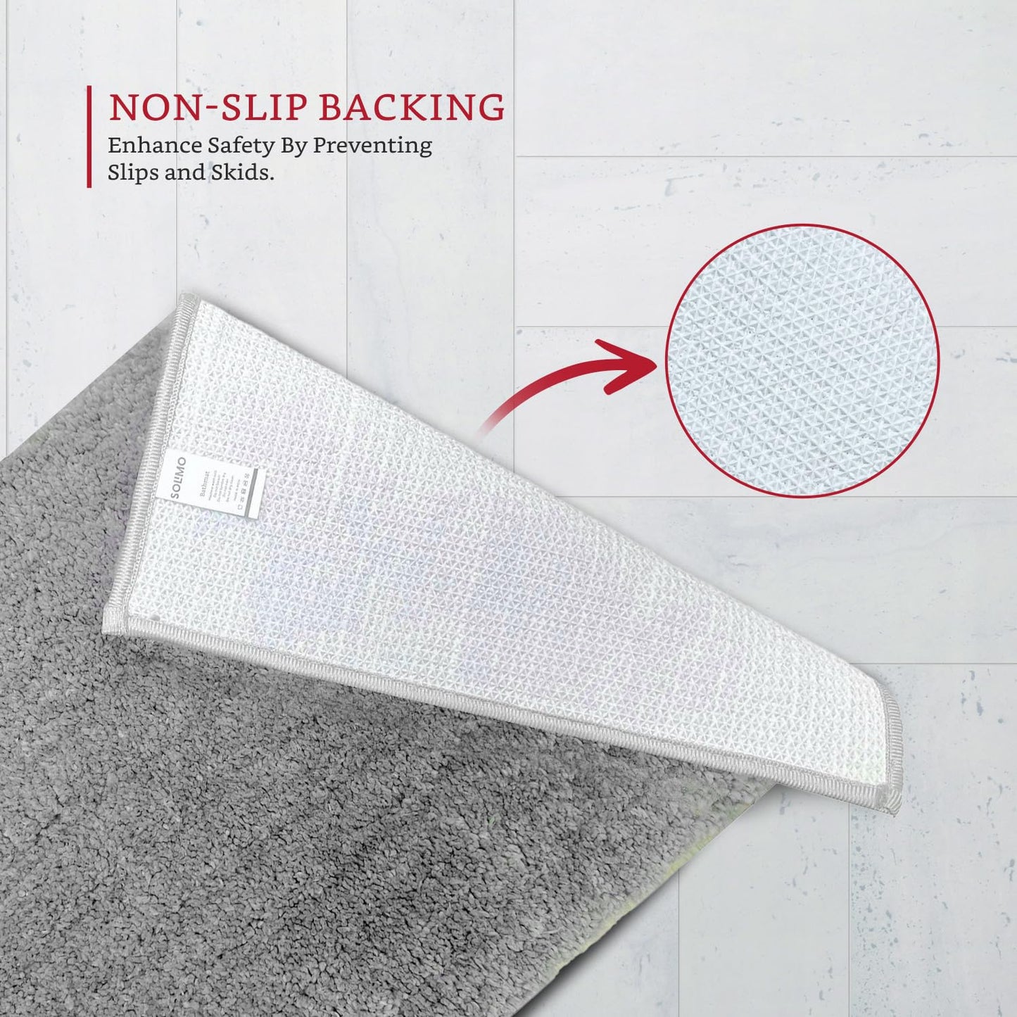 Brand - Solimo Premium Anti-Slip Microfibre Bathmat - 60cm x 40cm, Light Taupe