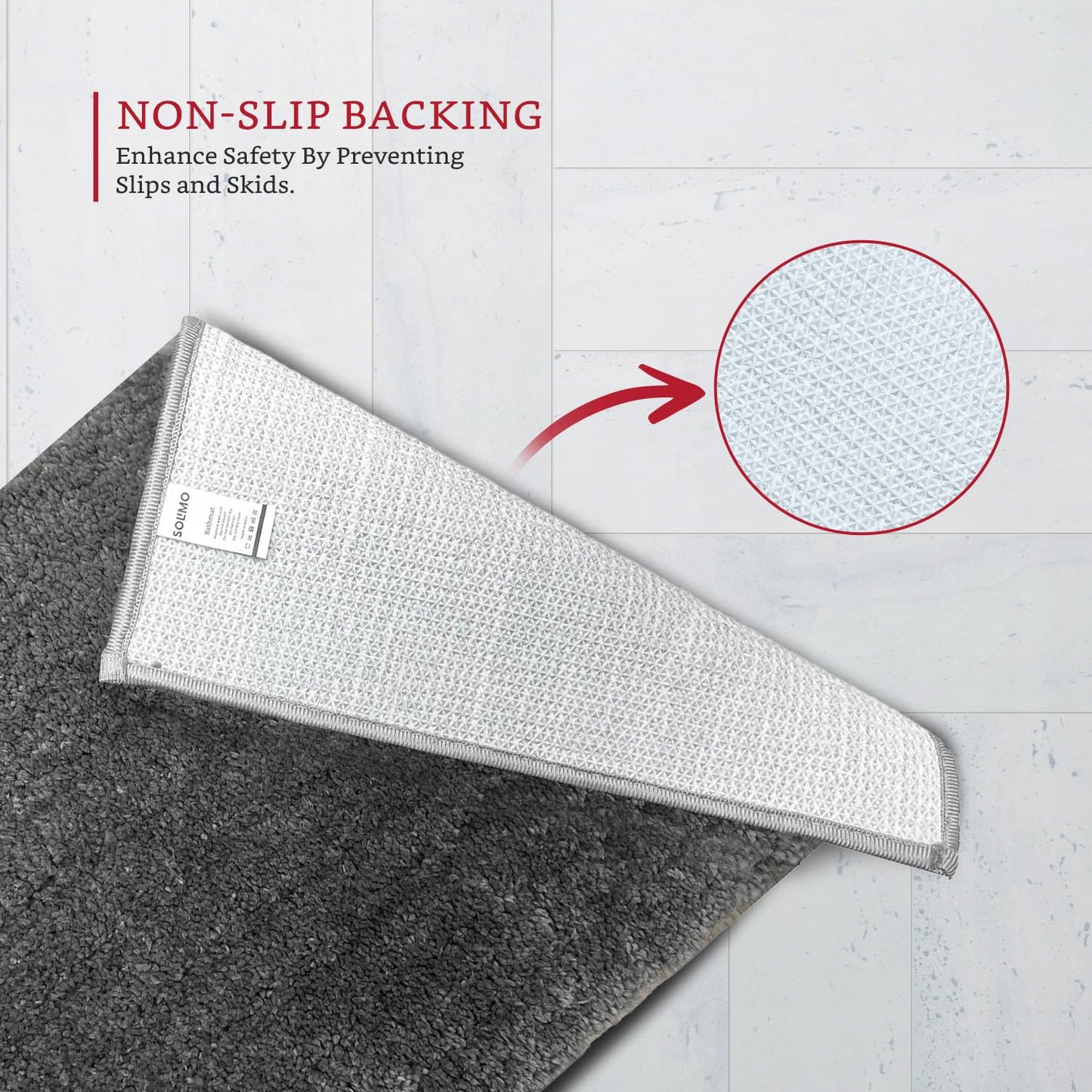 Brand - Solimo Premium Anti-Slip Microfibre Bathmat - 60cm x 40cm, Light Taupe