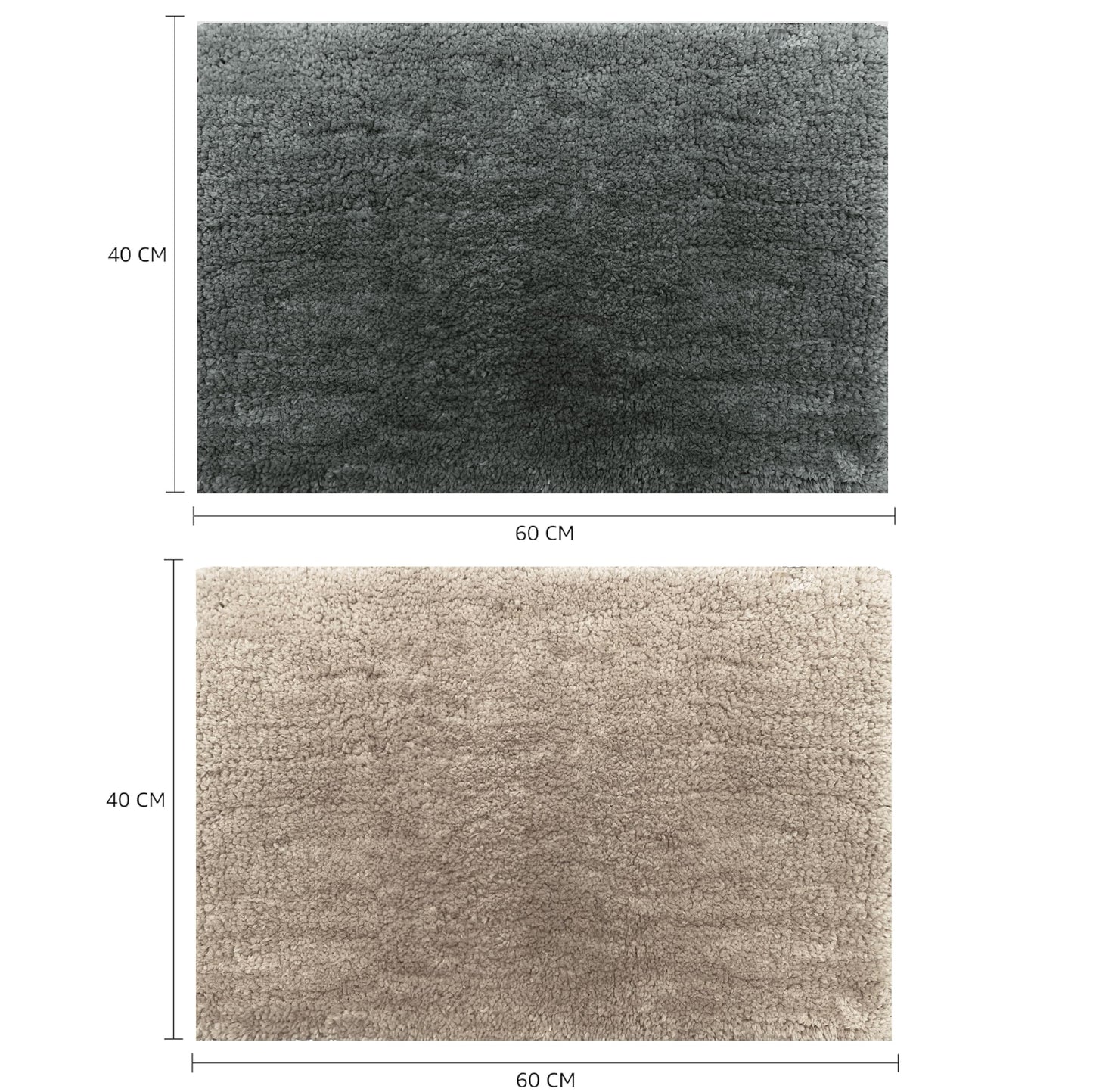 Brand - Solimo Premium Anti-Slip Microfibre Bathmat - 60cm x 40cm, Light Taupe