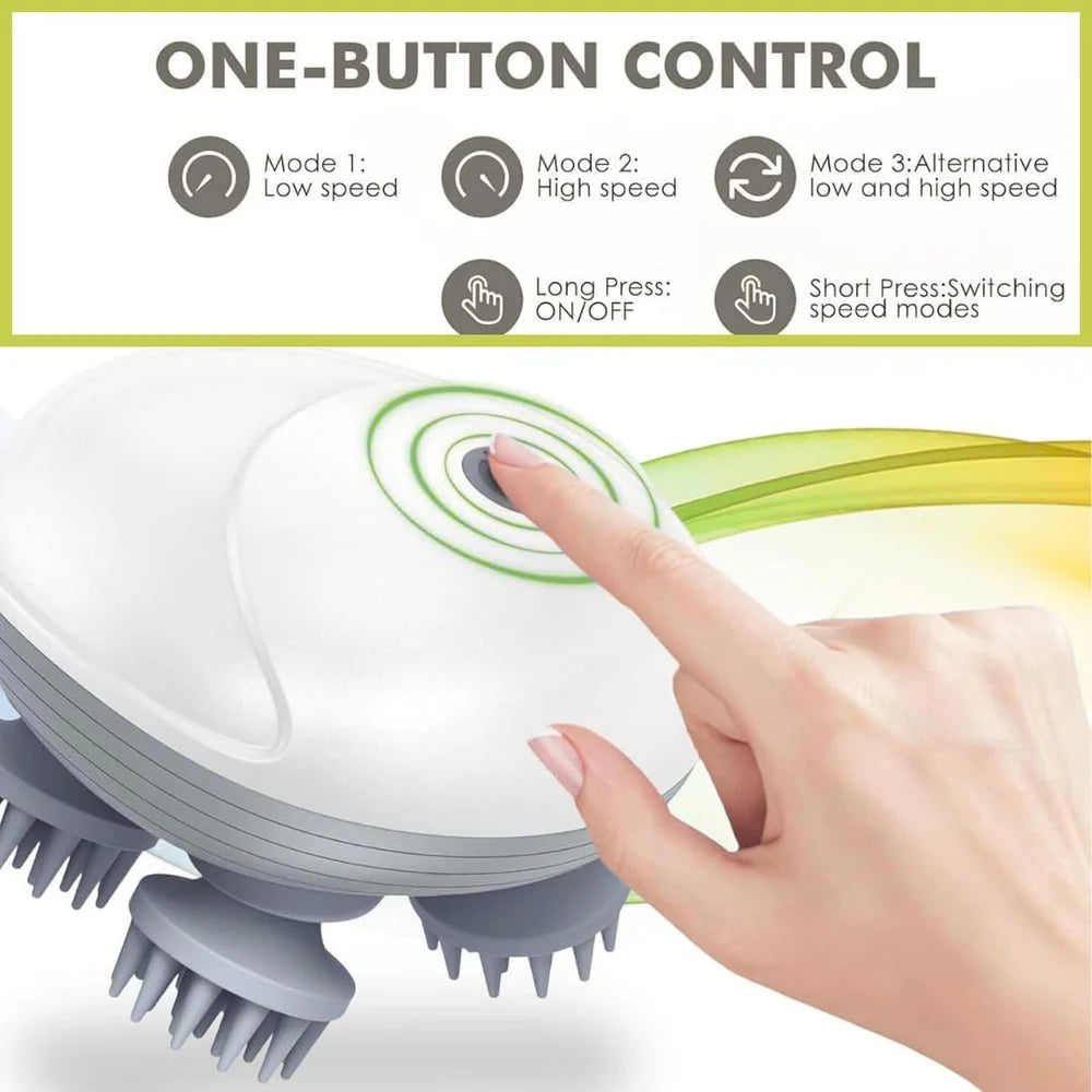 Scalp Massager with 096 Kneading Points, Detachable Heads, Hair Growth and FullBody Massager