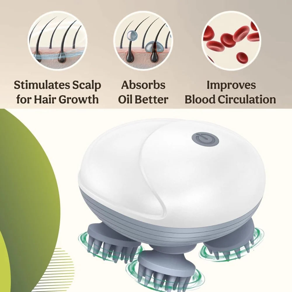 Scalp Massager with 096 Kneading Points, Detachable Heads, Hair Growth and FullBody Massager