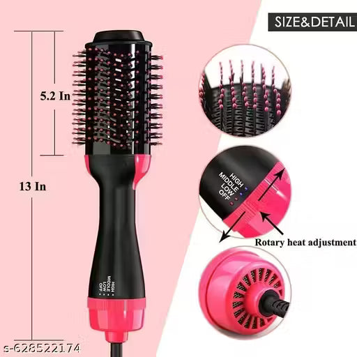 3-in-1 Hot Air Brush Hair Dryer & Volumizer – Salon Blow Dryer, Straightener & Styler
