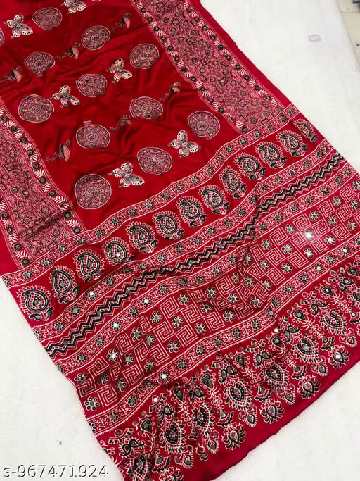 Pure Gajji Supar mirror work saree