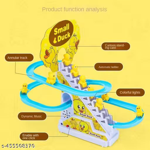 Automatic Stair-Climbing Ducklings Cartoon Race Track Set Little Lovely Duck Slide Toy Escalator Toy
