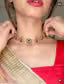 Elegant Temple-Style Palakka Choker Necklace – Traditional South Indian Gold-Plated Design
